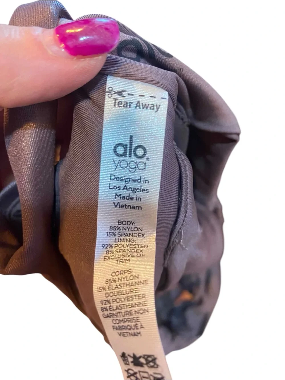 NWT Alo Yoga Slit Shine Bra COCO SHINE Size Large